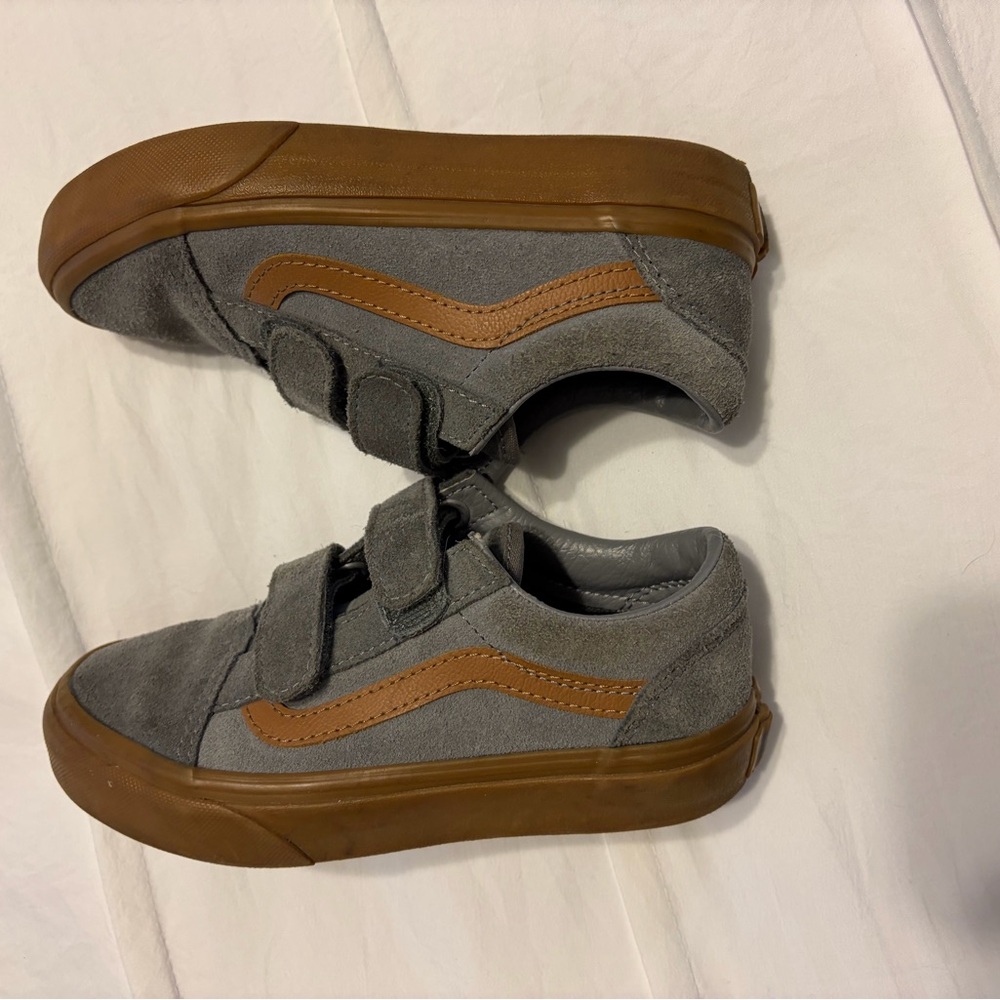 Vans Gray and Brown Kids Shoes